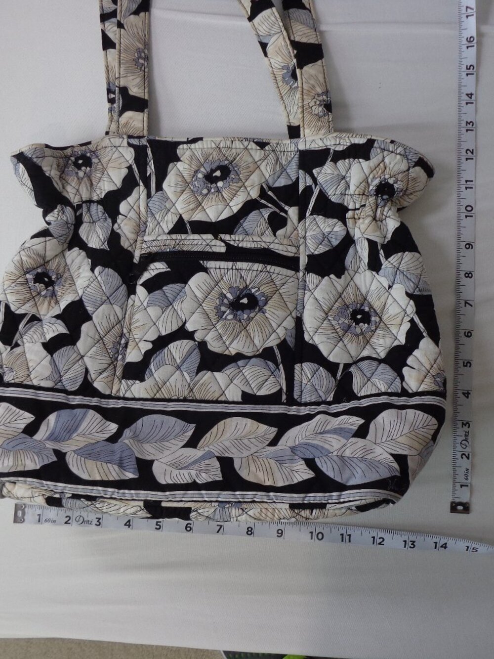 Vera Bradley Black and White Flower Tote Bag “Camellia” Pattern - Picture 5 of 10